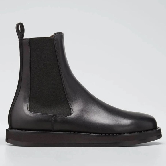 The Row Gaia Black Leather Ankle Boots - Picture 4 of 11